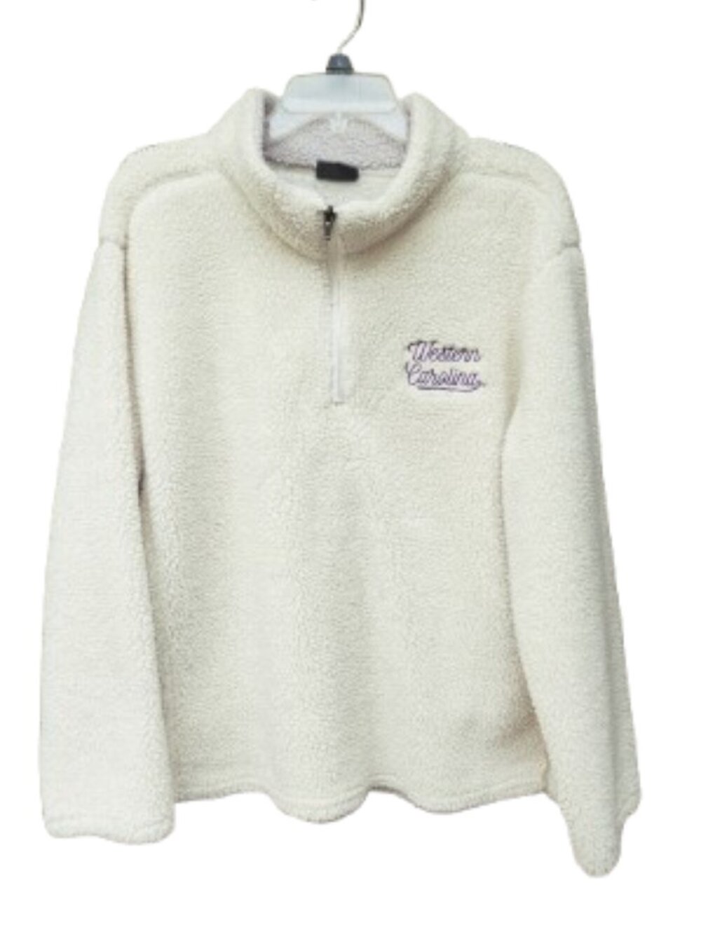 Western Carolina University Plus Ivory Sherpa 1/4 Zip Pullover Sweater College